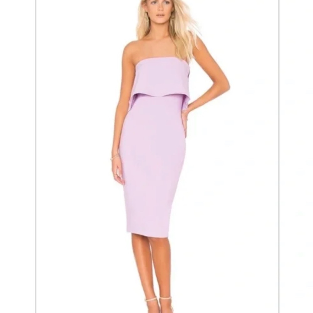 Likely Driggs Strapless Midi Dress - Twilight Mist, size 6